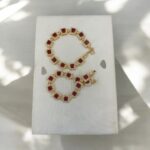 Cubic Red Stone Octagon Link Bracelets - Image 3