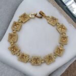 Cubic Golden Zirconia Octagon Link Bracelets