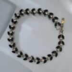 Black Leaf Stone Octagon  Link Bracelets - Image 2