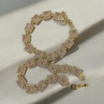 Cubic Light Pink Octagon Link Bracelets - Image 3