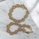 Cubic Light Pink Octagon Link Bracelets