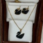 Office Wear Black Plated Duckpendant Gold Chain Necklace