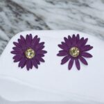 Ruby Purple Flower Necklace Set - Image 2