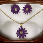 Ruby Purple Flower Necklace Set