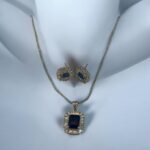 Tanzanite Blue Stone Necklace & Earrings