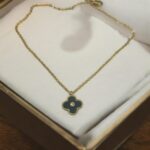 Dark Gray Shell Stone Pendant Necklace - Image 3