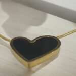 Stainless Steel Dark Gray Heart Shaped Necklace - Image 3