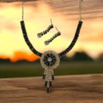 Ruby Black Springel Victorian Golden Necklace Set