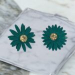 Ruby Green Flower Necklace Set - Image 3
