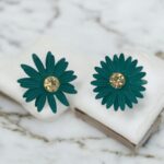 Ruby Green Flower Necklace Set - Image 2