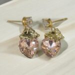 Pink Zirconia Gold Color Heart Shape Jewelry Sets - Image 2