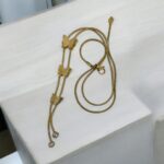 Gold Plated Stainless Steel butterfly Pendant Necklace - Image 2