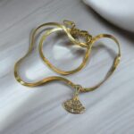 Serpentine Chain Gold Pendant Necklace - Image 4