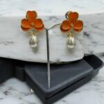Stainless Steel Flower Pearl Earring - Image 4