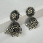 Delicate Sunset Sunrise Silver Black Earrings