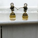 Black PEACOCK Jhumka Earrings
