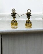 Black PEACOCK Jhumka Earrings