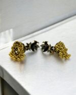 Black PEACOCK Jhumka Earrings - Image 2