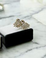 Golden Oxidized Peacock Earrings - Image 2