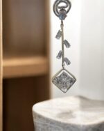 Platinum Old Cut Diamond Drop Earrings - Image 2