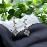 Platinum Old Cut Diamond Drop Earrings