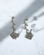 Platinum Old Cut Diamond Drop Earrings - Image 3