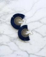 Blue Fringe Dangle Earring - Image 2