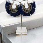 Blue Fringe Dangle Earring