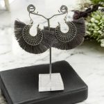 Gray Fringe Dangle Earring