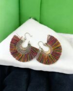 Multi Color Fringe Dangle Earring - Image 3