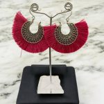 Pink Color Fringe Dangle Earring