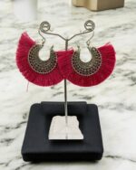 Pink Color Fringe Dangle Earring