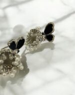 Black Silver Toned Jhumka - Image 3