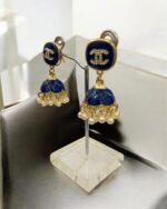 Meenkari Blue Kundan Jhumkay