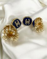 Meenkari Blue Kundan Jhumkay - Image 2