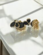 Black Gold Toned Jhumka - Image 3