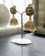 Meenkari Gold Plated Kundan Jhumkay