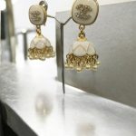 Meenkari White & Gold Kundan Jhumkay