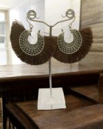 Chocolate Fringe Dangle Earring - Image 3