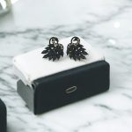 Black Oxidized Peacock Earrings