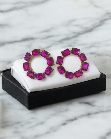 Juillet Pink Stons Hoops