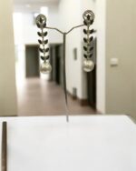 Black Leaf Inspired Silver Earrings