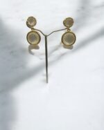 Opal Dangle Gold Clip on Earrings - Image 2