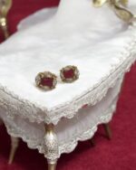 Natural Ruby Diamond Cluster Earrings - Image 2