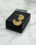 Yellow Hoop Amber Earrings - Image 2