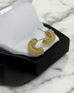 Yellow Hoop Amber Earrings