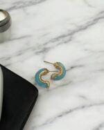 Ferozi Hoop Amber Earrings - Image 2