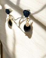 Blue Crystal Folwer Earring - Image 2