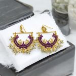 Half Cut Purpal Peacock Earrings