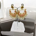 Half Cut Baby Pink Peacock Earrings